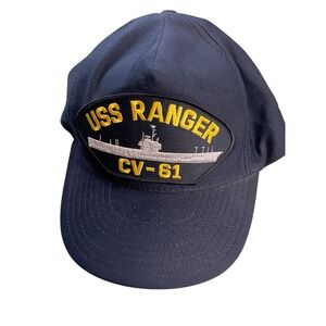 USS Ranger Hat Cap Snap Back Blue Navy‎ CV 61 Adjustable